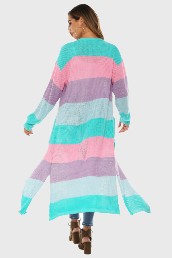 Color Block Long Sleeve Pocketed Cardigan - Image 6